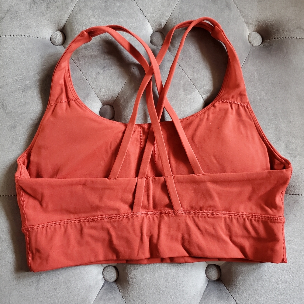 Red Strappy back long line sports bra - Picture 7 of 14